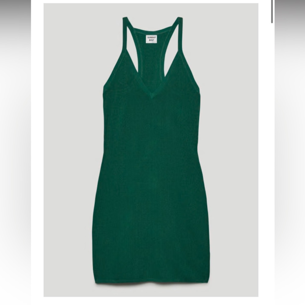 ARITZIA SUNDAY BEST RACERBACK GREEN DRESS
